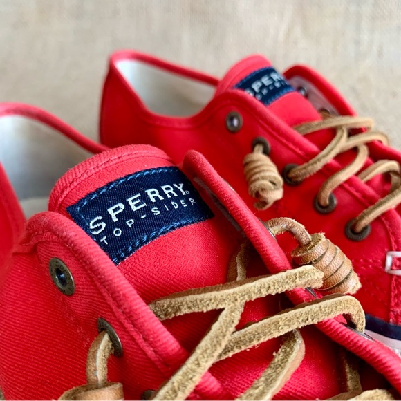 SPERRY TOP-SIDER Crest Canvas Slide On Sneakers Red Size 8 - Picture 11 of 14